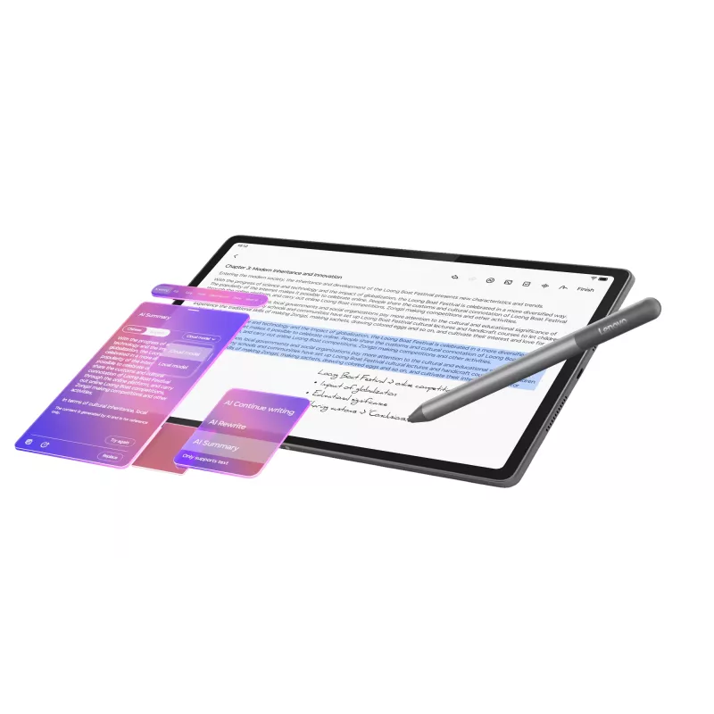 Lenovo Idea Tab Plus ZAG70201SE tablet, 12,1 inch (30,7 cm) IPS, 8 GB RAM, 256 GB, wifi, Android 15, met pen, grijs