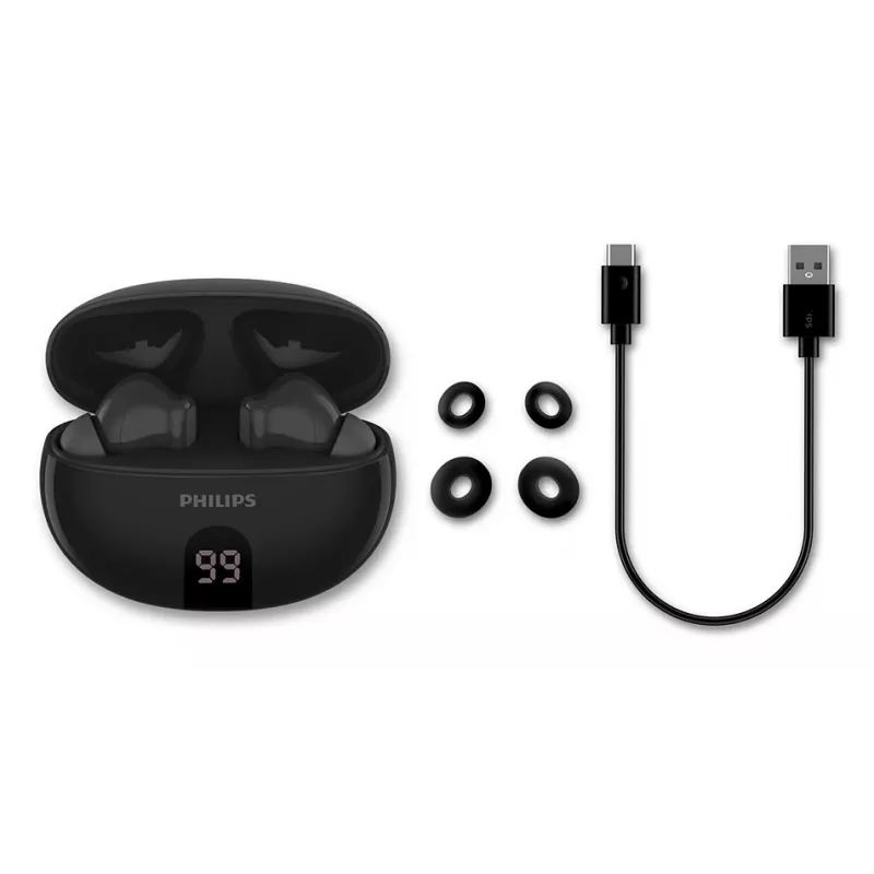 Draadloze in-ear-headset Philips TAT2520BK/00 — Bluetooth, 20–20000 Hz, 10 m bereik, 40 g, zwart