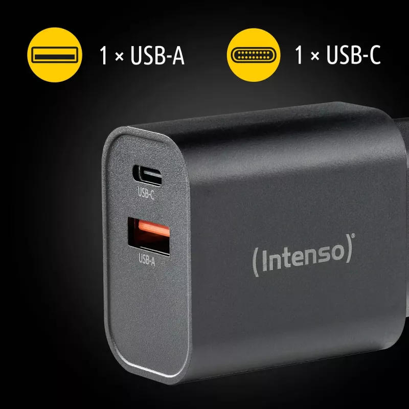 Voeding Intenso W30AC 30 W USB-A USB-C zwart