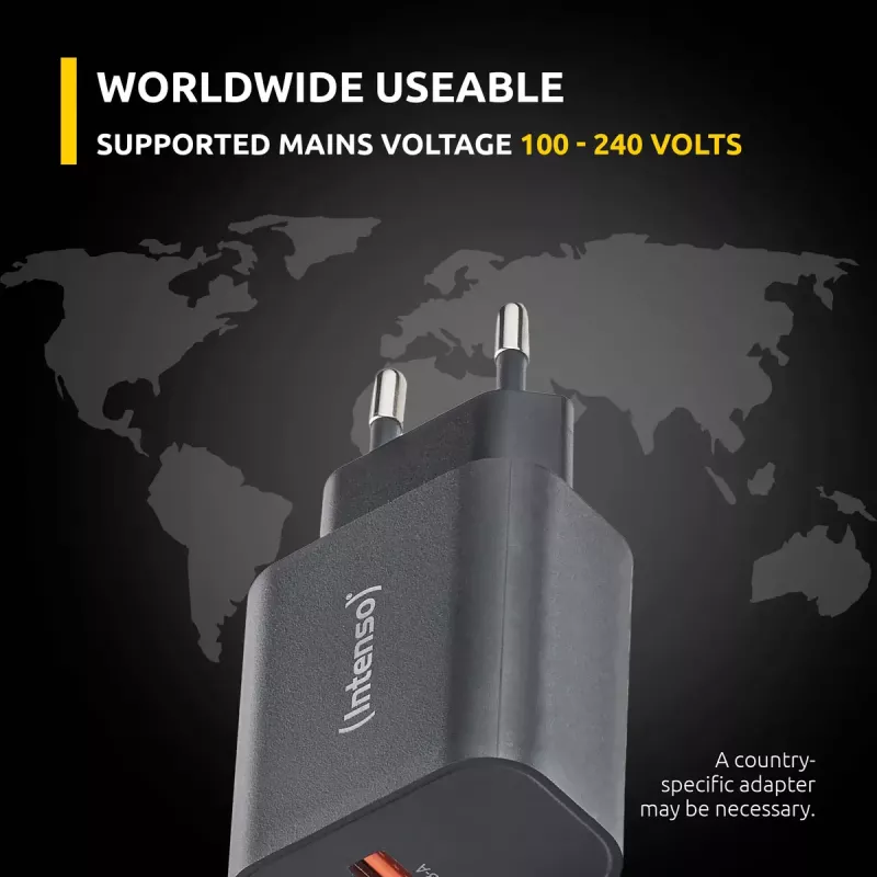 Voeding Intenso W30AC 30 W USB-A USB-C zwart