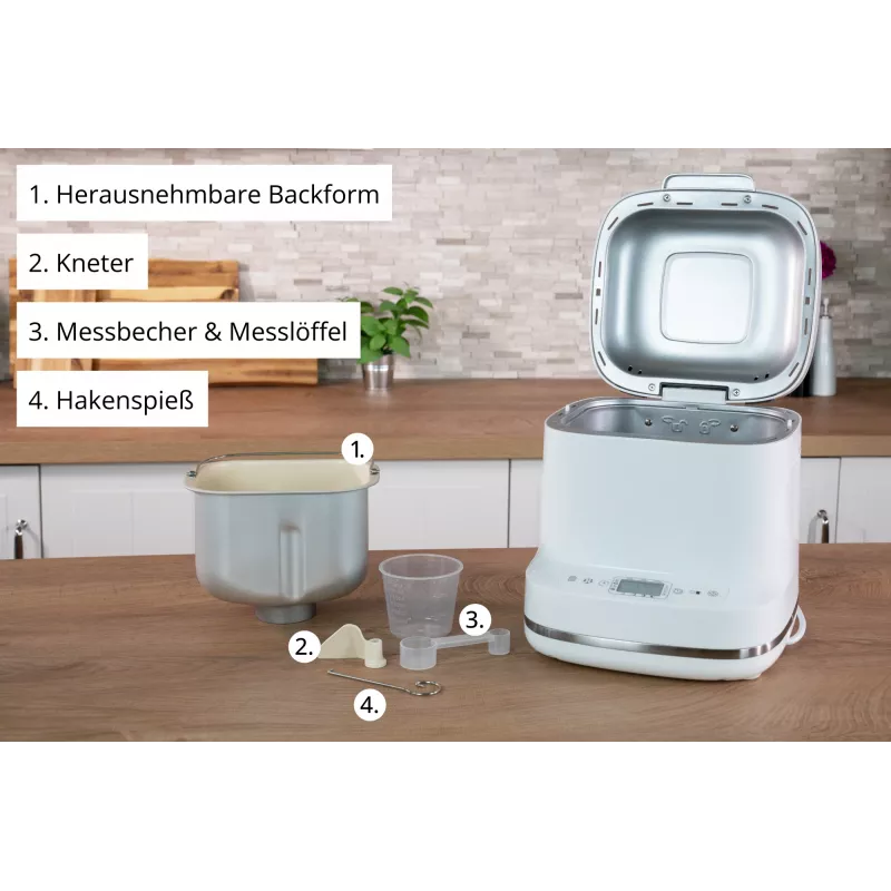 Broodmachine Unold Esge Backmeister Bernd 68120 — 550 W, max. broodgewicht 1 kg, wit, kunststof behuizing