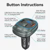 Autolader Vention 3-poorts USB (USB-C + 2× USB-A) 30W/18W/5W zwart