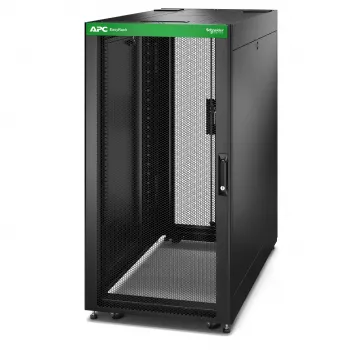 APC Easy Rack, 24U, zwart, met dak, wielen, voeten, 4 beugels en zijpanelen, zonder bodem, 1198H x 600B x 1200T mm