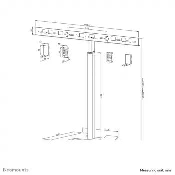 Neomounts AV80-500BL videobar-vloerstandaard - VESA - max. 10 kg - universeel