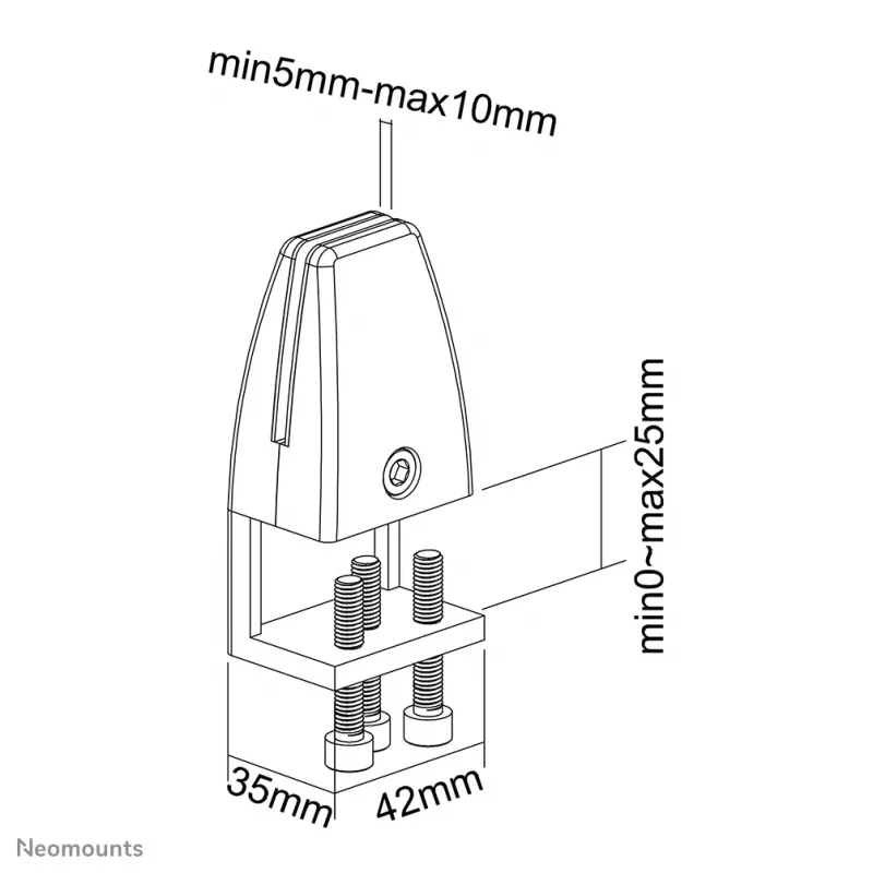 Neomounts NS-CLMP25 zwart tafelklem-set (2 stuks) – max. 5 kg