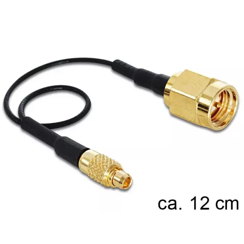 Coaxkabel DeLOCK 88471 0,12 m MMCX SMA goud zwart