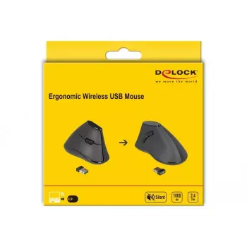 Muis Office DeLOCK 12622 rechtshandig RF draadloos optisch 1000 DPI