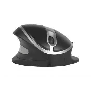 BakkerElkhuizen Oyster kabelmuis, dubbelhandig, verticaal design, laser, USB Type-A, 1200 DPI, zwart, zilver