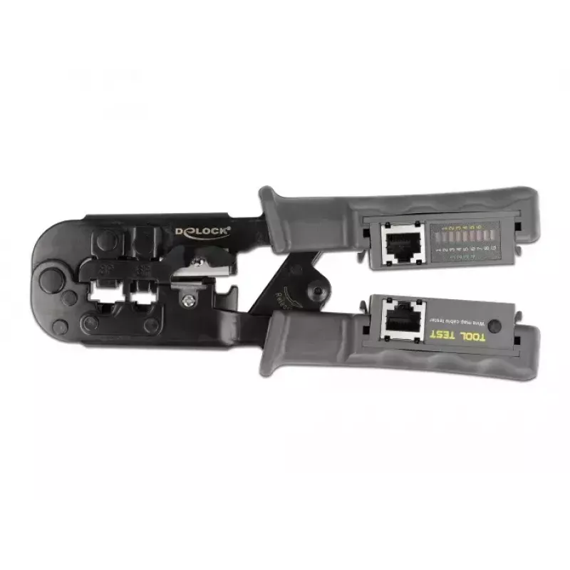Krimptang met striptang en netwerktester DeLOCK 90510
