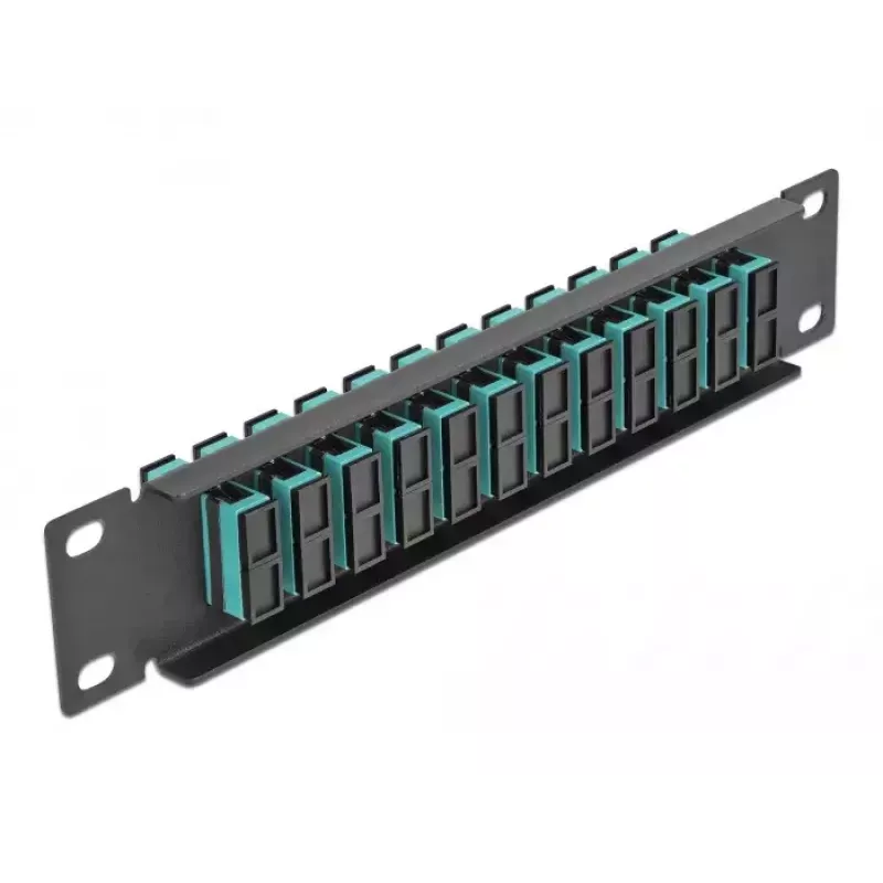 Glasvezel-patchpanel DeLOCK 10 inch 12 poorten SC duplex aqua 1U zwart