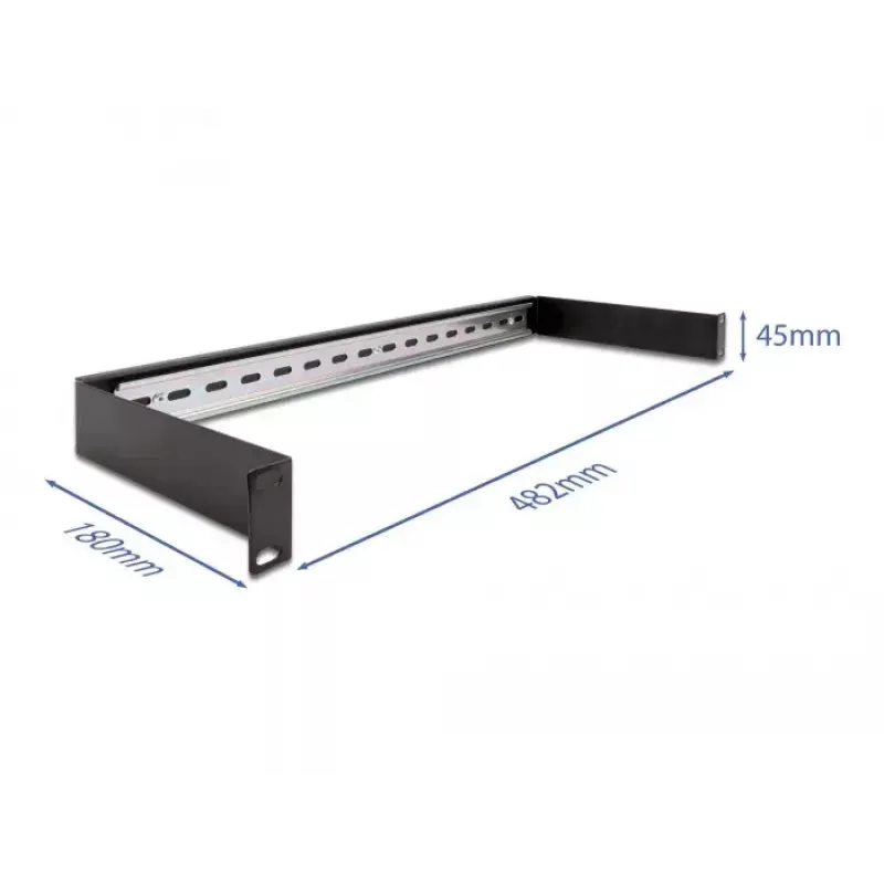 Kabeldrager DeLOCK 19 inch DIN-railpaneel 1U zwart