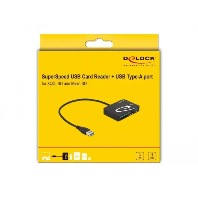 Kaartlezer DeLOCK 91756 zwart MicroSD SD MMC USB 5 Mbit/s