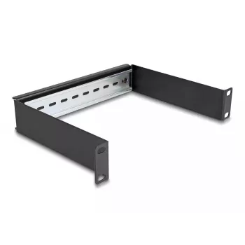 Rackrail DeLOCK 10 inch DIN-rail paneel 1U zwart metaal