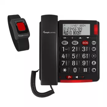 Analoge telefoon amplicomms BigTel 50 Alarm Plus nummerherkenning donkergrijs