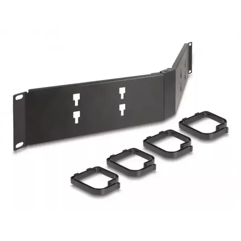 Kabelmanagementpaneel DELOCK 19 inch 66978 2U haaks zwart