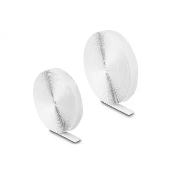 DeLOCK klittenband zelfklevend L 10 m x B 20 mm wit