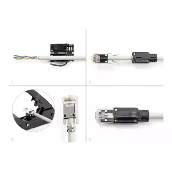 DeLOCK RJ45 modularstekker-set Cat.6A 25 st. trekontlasting betrouwbare knikbescherming