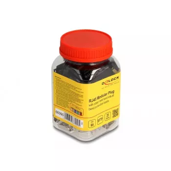 DeLOCK RJ45 modularstekker-set Cat.6A 25 st. trekontlasting betrouwbare knikbescherming