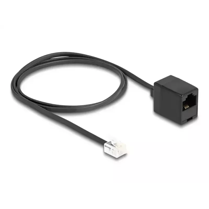 DeLOCK telefoonkabel RJ11-stekker naar RJ45-bus zwart 1 m