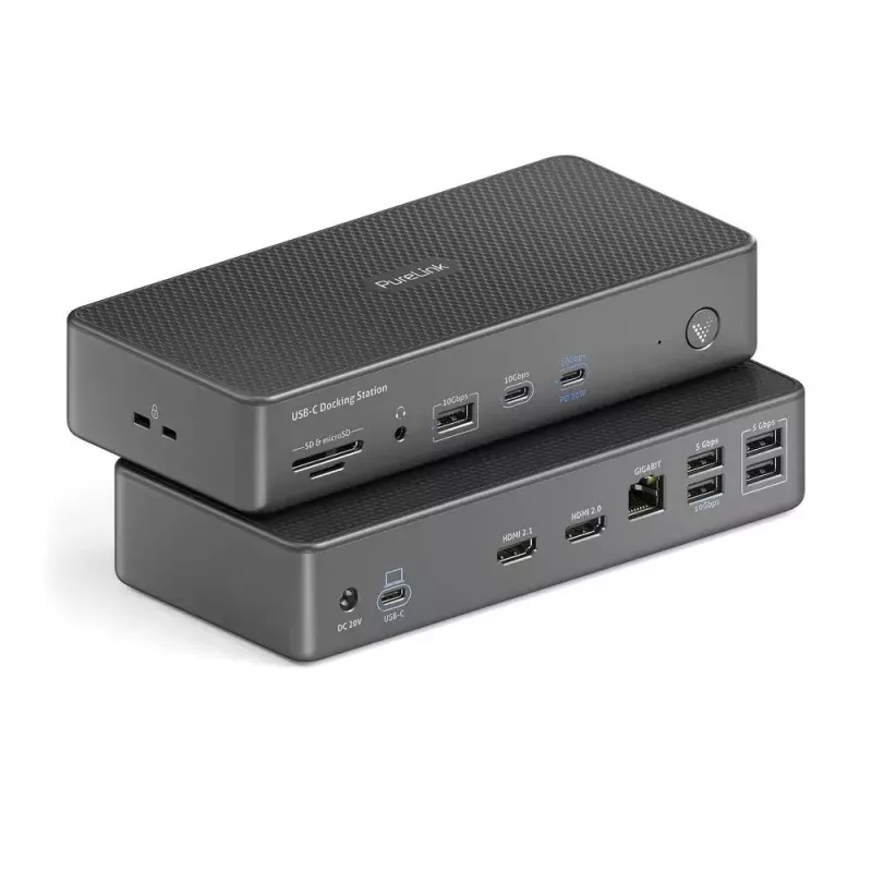 Laptop-dock PureLink VL-D200 bedraad grijs USB Power Delivery HDMI 2.0