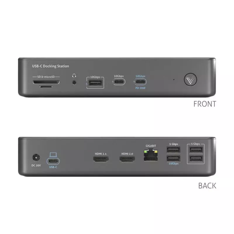 Laptop-dock PureLink VL-D200 bedraad grijs USB Power Delivery HDMI 2.0