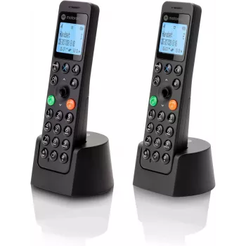 DECT-telefoon Motorola DOT202 Twin draadloze handset nummerweergave zwart