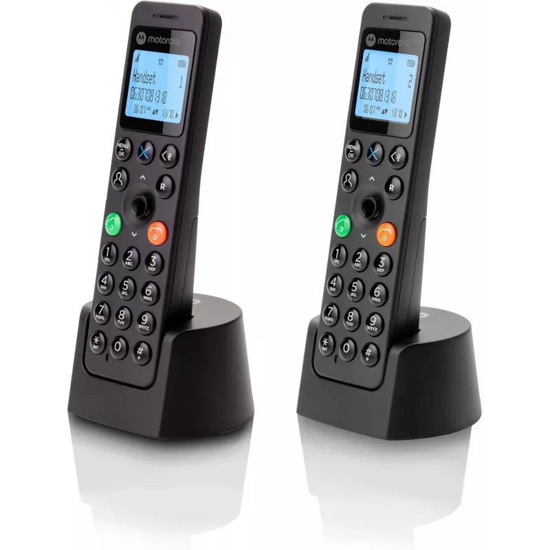 DECT-telefoon Motorola DOT202 Twin draadloze handset nummerweergave zwart
