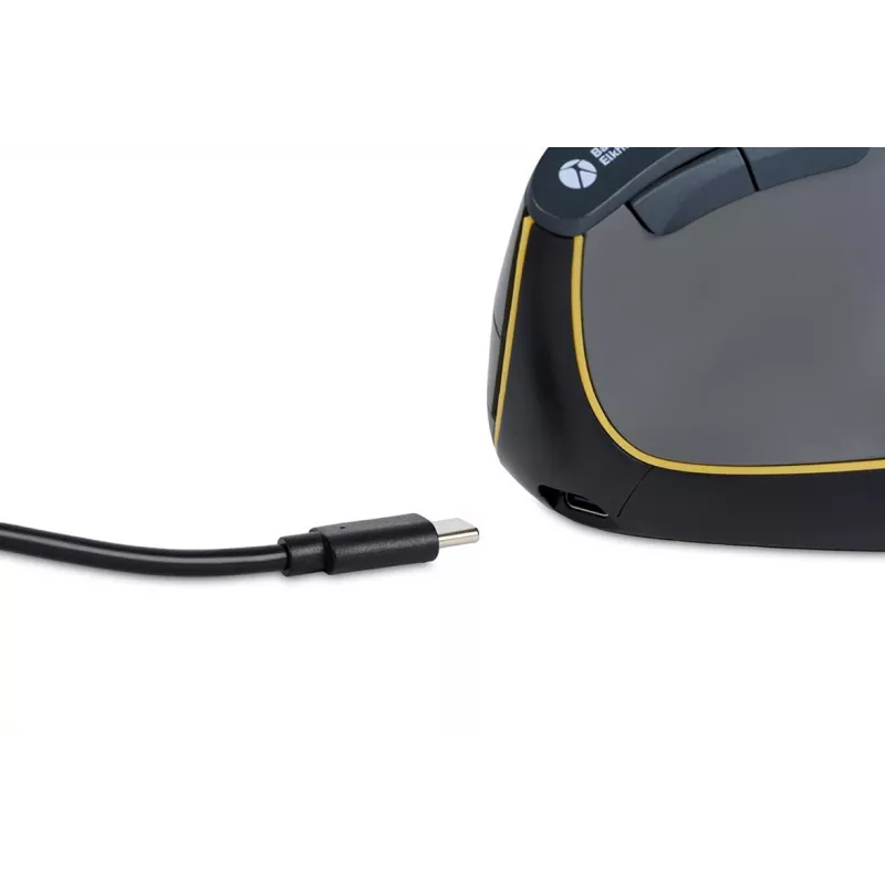 BakkerElkhuizen FastForward muis, rechtshandig, verticaal ontwerp, optisch, RF draadloos + Bluetooth + USB Type-C, 500 DPI, grijs