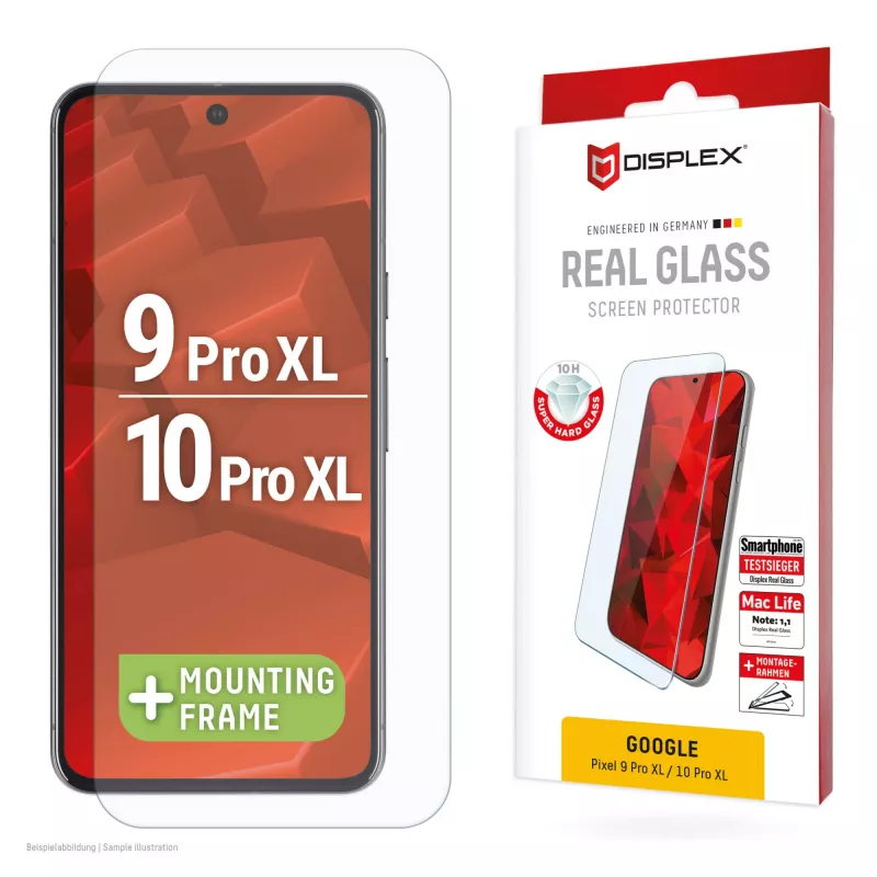 Displex displayschermfolie (10H) voor Google Pixel 9 Pro XL, Pixel 10 Pro XL, Eco-montageframe, krasvast
