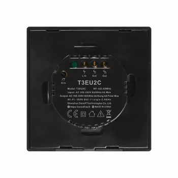 Touch-lichtschakelaar Sonoff T3 EU TX WiFi RF 433 2-kanaals – wandgemonteerde slimme schakelaar, EU-touchpaneel