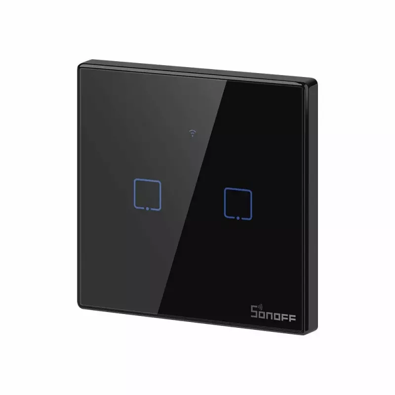 Touch-lichtschakelaar Sonoff T3 EU TX WiFi RF 433 2-kanaals – wandgemonteerde slimme schakelaar, EU-touchpaneel