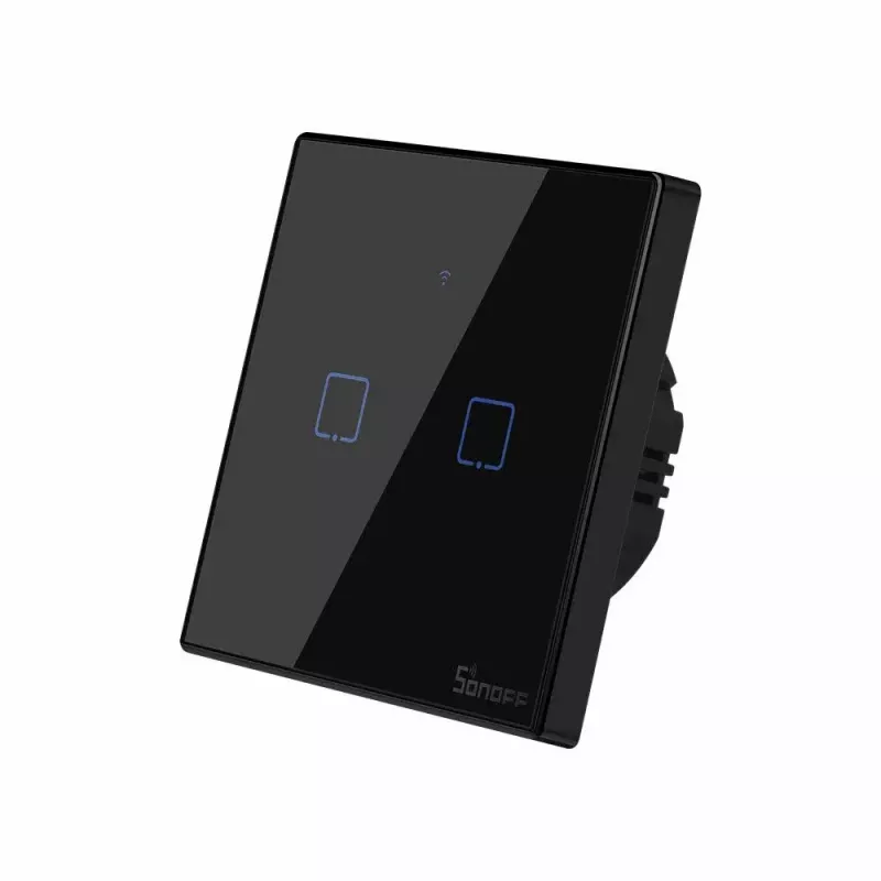 Touch-lichtschakelaar Sonoff T3 EU TX WiFi RF 433 2-kanaals – wandgemonteerde slimme schakelaar, EU-touchpaneel