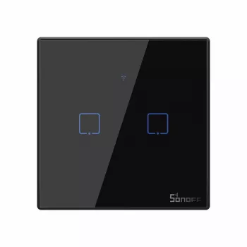 Touch-lichtschakelaar Sonoff T3 EU TX WiFi RF 433 2-kanaals – wandgemonteerde slimme schakelaar, EU-touchpaneel