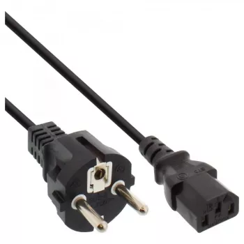 InLine stroomkabel, CEE 7/7 recht / 3pin IEC C13 male, zwart, 5m
