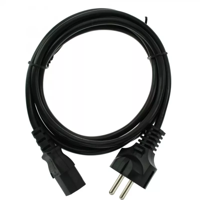 InLine stroomkabel, CEE 7/7 recht / 3pin IEC C13 male, zwart, 5m