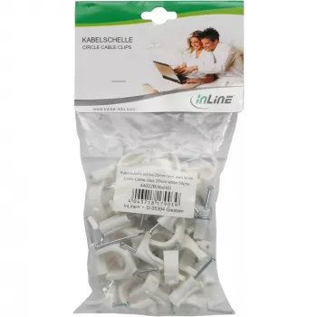 Ronde kabelklem InLine 44021B 10 mm wit 100 stuks