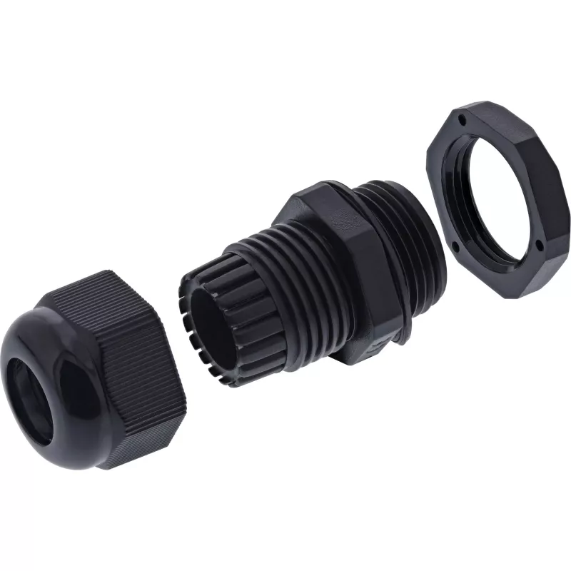 Kabelwartel InLine 44012B nylon IP68 voor kabel Ø6–12 mm, zwart, 10-pack