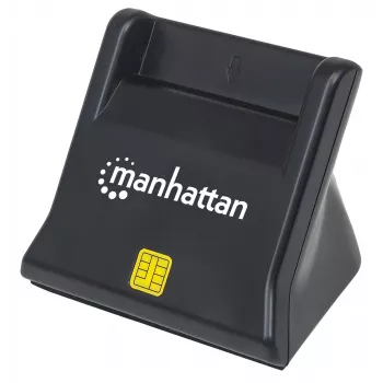 Manhattan USB-A smart/SIM-kaartlezer, 480 Mbit/s (USB 2.0), desktop-standaardmodel, wrijvingstype-compatibel, Hi-Speed USB, kabel 86 cm, zwart, drie jaar garantie