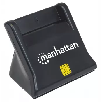 Manhattan USB-A smart/SIM-kaartlezer, 480 Mbit/s (USB 2.0), desktop-standaardmodel, wrijvingstype-compatibel, Hi-Speed USB, kabel 86 cm, zwart, drie jaar garantie