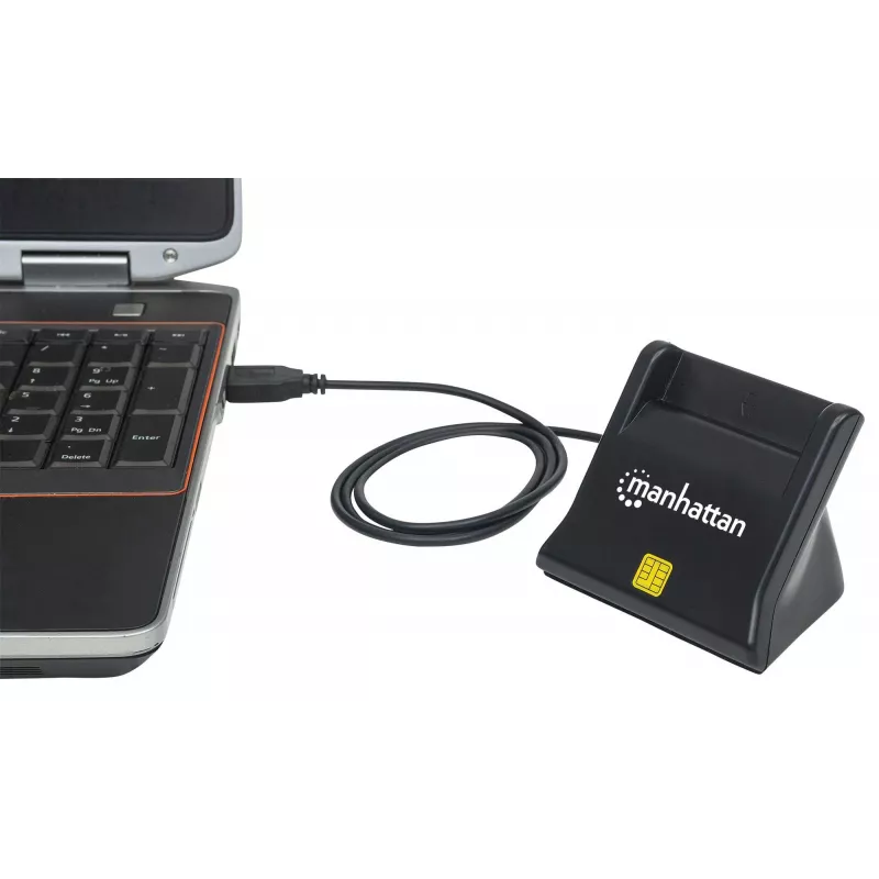 Manhattan 102025 USB-A Smart-/SIM-kaartlezer, 480 Mbps (USB 2.0), desktop, staand
