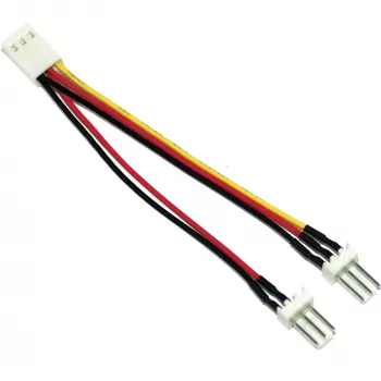 InLine ventilatoradapter 3pin bus / 2x 3pin stekker ca. 0,10m