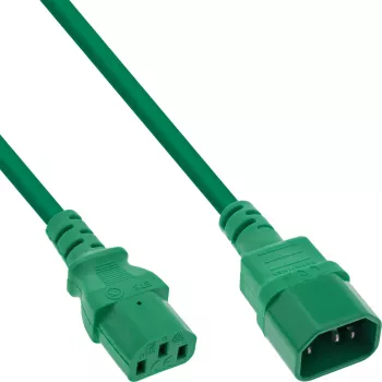 InLine verlengkabel C13 / C14, groen, 0,75 m