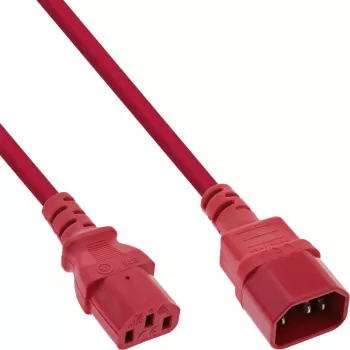 InLine verlengkabel C13 / C14, rood, 0,5 m