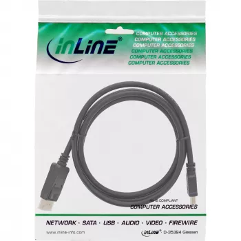 DisplayPort-naar-HDMI-converterkabel InLine 17186 0,5 m zwart