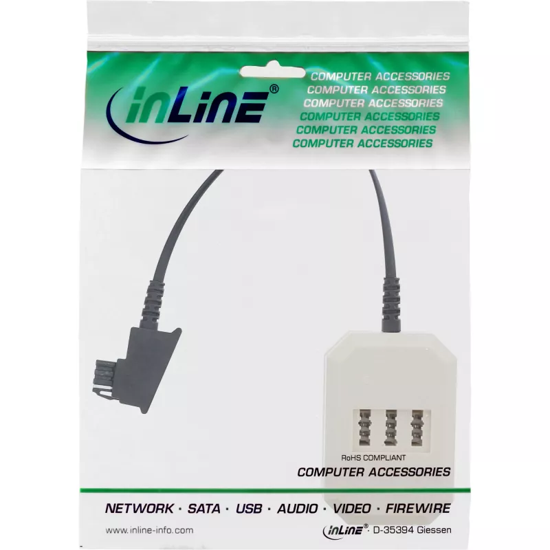 InLine TAE-adapter TAE-F Duits stekker / TAE NFN + RJ11 bus 0,2 m