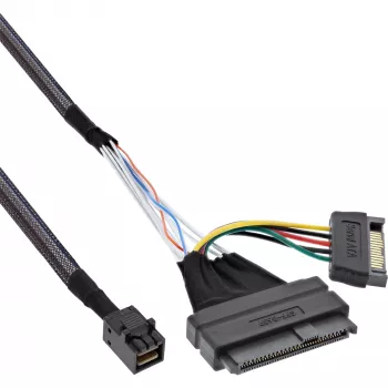 InLine U.2-verbindingskabel, SSD met U.2 (SFF-8639) naar SFF-8643 + stroomvoorziening, 0,75 m