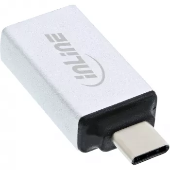 InLine USB 3.2 Gen.2-adapter, USB-C-stekker naar USB-A-bus, zilver