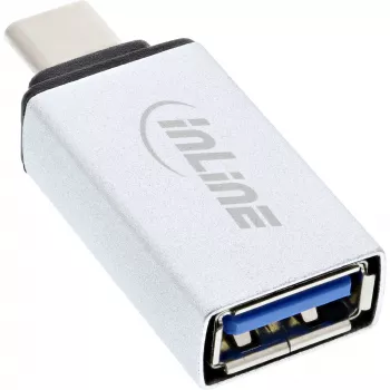 InLine USB 3.2 Gen.2-adapter, USB-C-stekker naar USB-A-bus, zilver