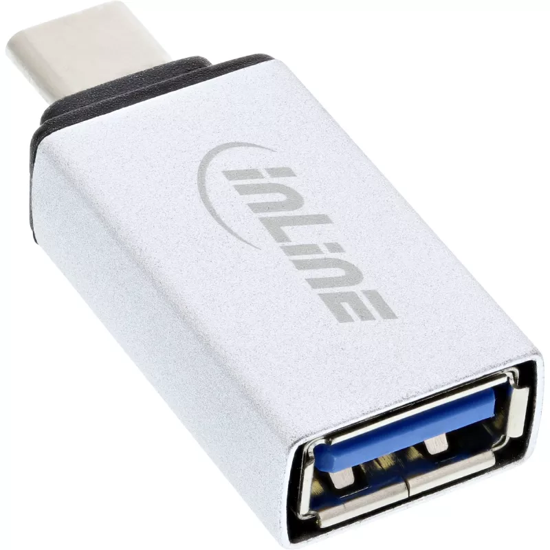 InLine USB 3.2 Gen.2-adapter, USB-C-stekker naar USB-A-bus, zilver
