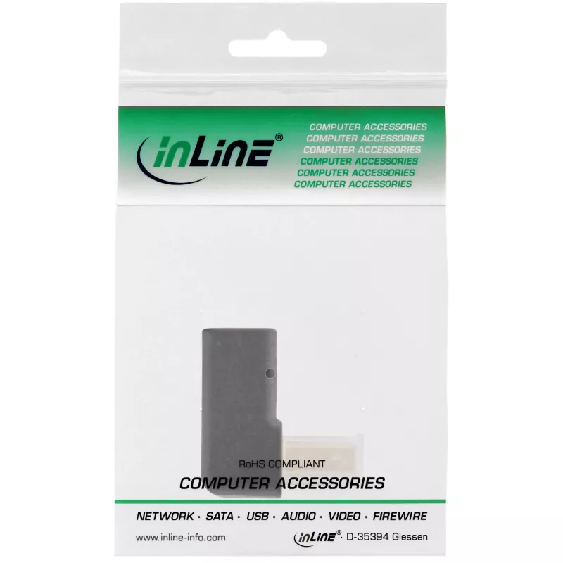 InLine DisplayPort-adapter, DisplayPort-stekker / bus, naar boven afgewinkeld